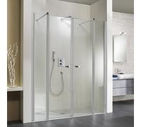 Puerta abatible HSK Exklusiv para nicho de 4 hojas, medidas: 140 x 200 cm, 412140-41-120, Cabinas de ducha: Aspecto cromado: Vidrio real TwinSeal