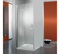 Puerta abatible HSK Premium Softcube para pared lateral, medidas: 90 x 200 cm, tope izquierdo, 68004090-L-41-50edelglas, Cabinas de ducha: Aspecto cromado: ESG transparente con cristal precioso