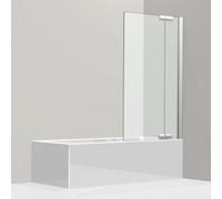 Puerta abatible Koralle para bañera, con panel fijo, S800 BPFA 90 R, tope derecho, 890-905x1500mm, VD02309015CA1, Cabinas de ducha: Marco: plata alto brillo, vidrio: ESG