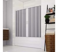 PUERTA BAÑERA EN PVC 140-170CM CENTRAL 2 PUERTAS PLEGABLES BLANCO H150