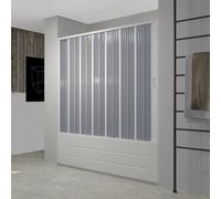 PUERTA BAÑERA EN PVC 140-170CM LATERAL 1 PUERTA PLEGABLE BLANCO H150