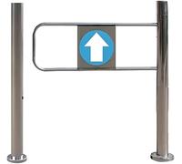 Puerta batiente automática unidireccional con Cerradura de Seguridad, Puerta metálica de 90°, Adecuada para mercados, Tiendas y comercios. Medidas: 50 x 100 cm en el Lado Derecho. Fácil de i