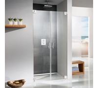 Puerta batiente sin marco HSK K2 para nicho, hasta 1000x2000mm, K2.05-41-50edelglas, Cabinas de ducha: Aspecto cromado: ESG transparente con cristal precioso
