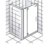 Puerta con bisagras HSK K2P en la parte lateral para nicho, medidas: 100,0 cm x 200,0 cm, tope con bisagra a la izquierda, 2101100-L-41-50edelglas, Cabinas de ducha: Aspecto cromado: ESG transparente 