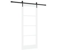 Puerta Corredera 83 X 202 Cm Madera De Pino Maciza Y Vidrio Vidaxl
