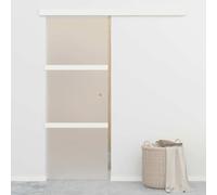 Puerta corredera con tope suave de vidrio templado y aluminio, 76 x 205 cm | Vidrio ESG, marco de aluminio, sistema de rieles, funcionamiento silencioso, divisor de espacios, transmisión de luz