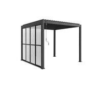 Puerta corredera de 3 m para pérgola triomphe, antracita, aluminio y vidrio templado, 279x236,5 cm