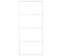 Puerta corredera de cristal ESG y aluminio 90x205 cm blanco | Vidrio transparente, marco de aluminio, tope suave, ahorro de espacio, diseño moderno