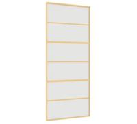 vidaXL Puerta Corredera Panel de Hogar Vidrio ESG Transparente y Aluminio Color Dorado, Dorado y mate, y mas