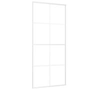 Puerta corredera ESG vidrio y aluminio blanca 90x205 cm