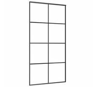 Puerta corredera negra 102,5x205 cm vidrio ESG y aluminio | Vidrio transparente, marco de aluminio, tope suave, interior, fácil montaje, instrucciones incluidas
