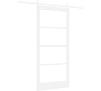 Puerta corredera ORKDAL, blanca, 93 x 202 cm, de madera maciza de pino y cristal