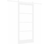 Puerta corredera ORKDAL, blanca, 93 x 202 cm, de madera maciza de pino y cristal