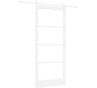 Puerta corredera ORKDAL, blanca, 93 x 211 cm, de madera maciza de pino y cristal