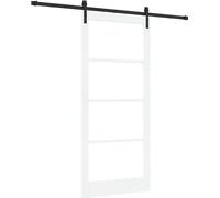 Puerta corredera ORKDAL, blanca, 93 x 211 cm, de madera maciza de pino y cristal