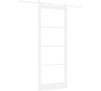 Puerta corredera ORKDAL, blanca, 93 x 232 cm, de madera maciza de pino y cristal