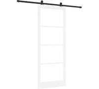 Puerta corredera ORKDAL, blanca, 93 x 232 cm, de madera maciza de pino y cristal