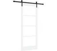 Puerta corredera ORKDAL, blanca, de 83 x 202 cm, fabricada en madera maciza de pino y vidrio