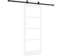 Puerta corredera ORKDAL, blanca, de 83 x 202 cm, fabricada en madera maciza de pino y vidrio