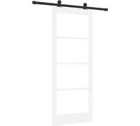 Puerta corredera ORKDAL, blanca, de 83 x 202 cm, fabricada en madera maciza de pino y vidrio