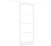 Puerta corredera ORKDAL, blanca, de 83 x 202 cm, fabricada en madera maciza de pino y vidrio
