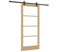 Puerta Corredera Orkdal Natural Y Negro 93 X 202 Cm Vidaxl