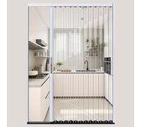 Puerta Corredera Plegable Puerta Plegable Plisada Blanca 180 190 200 210 220 230 240 CM Alto, Puerta Corrediza Tipo Acordeón Transparente Con Cerradura Y Llave, Puertas Interiores Para Casa/ Oficina(W