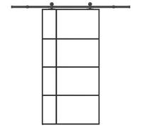vidaXL Puerta corredera set herrajes vidrio ESG aluminio 102,5x205 cm