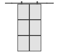 vidaXL Puerta corredera con herrajes, 102,5 x 205 cm, vidrio templado y aluminio