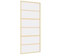 vidaXL Puerta Corredera Panel de Hogar Vidrio ESG Transparente y Aluminio Color Dorado, Dorado y mate, y mas