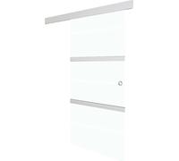 Puerta corredera vidaXL con cierre suave, vidrio ESG y marco de aluminio, 76 x 205 cm
