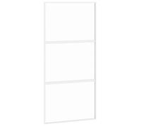 vidaXL Puerta corredera Panel de hogar – Vidrio ESG esmerilado y aluminio – Blanca 102,5x205 cm