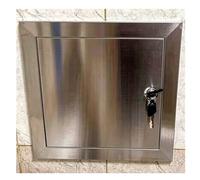 Puerta de acceso de acero inoxidable con cerradura y llave | Panel acceso universal for pared/techo, placa cubierta orificio pared cableado oculto(24.5x24.5cm/9.6x9.6")