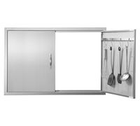 Puerta de acceso para isla de barbacoa, 990 x 660 mm, puerta para cocina exterior, acero inoxidable