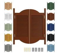 Puerta de Batientes de Salón Madera Maciza, Puerta Oscilante para Cafetería | Puertas de trastero, puertas abatibles, Puerta Interior de Doble con bisagras para barra pasillo(Marrón,W74 x H100cm)