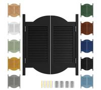 Puerta de Batientes de Salón Madera Maciza, Puerta Oscilante para Cafetería | Puertas de trastero, puertas abatibles, Puerta Interior de Doble con bisagras para barra pasillo(Negro,W88 x H90cm)