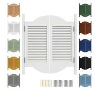 Puerta de Batientes de Salón Madera Maciza, Puerta Oscilante para Cafetería | Puertas de trastero, puertas abatibles, Puerta Interior de Doble con bisagras para barra pasillo(Blanco,W128 x H90cm)