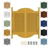 Puerta de Batientes de Salón Madera Maciza, Puerta Oscilante para Cafetería | Puertas de trastero, puertas abatibles, Puerta Interior de Doble con bisagras para barra pasillo(Amarillo,W132 x H100cm)
