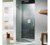 Puerta de bisagra sin marco HSK K2 para nicho K2.01, hasta 1020x2000mm, tope con bisagra a la izquierda, K2.01-L-41-50edelglas, Cabinas de ducha: Aspecto cromado: ESG transparente con cristal precioso