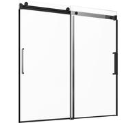 Puerta de ducha corredera sin marco, de 142 a 152 cm de ancho x 152 cm de alto.Puerta de bañera corredera sin marco, de 142 a 152 cm de ancho x 152 cm de alto