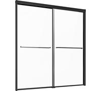 Puerta de ducha para bañera, de 127 a 152 cm de ancho x 152 cm de alto, tipo "bypass" semirígida