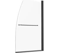 Puerta de ducha para bañera sin marco, de 86 cm de ancho x 140 cm de alto, con puerta giratoria de 180 grados