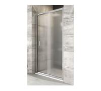 Puerta de ducha RAVAK Blix BLDP2-120, color aluminio brillante, dimensiones 190x117-121 cm, código 0PVG0C00ZG