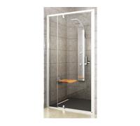 Puerta de ducha RAVAK Pivot PDOP2-110, color blanco y transparente, código 03GD0100Z1