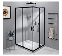 Puerta de ducha rectangular Gelco SIGMA SIMPLY BLACK, 900x800 mm, versión para instalación en esquina, entrada lateral (izquierda/derecha)