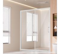 Puerta de ducha semideslizante de 57,7 a 59 pulgadas x 70 pulgadas, con vidrio templado SGCC de 1/4 de pulgada y acabado en cromo