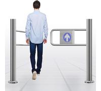 Puerta de Entrada batiente, se Abre 90 Grados, Puerta unidireccional con función de Cierre automático, Dispositivo de Entrada y Salida de Acero Inoxidable, Puerta de Media Altura (59 x 40 PU