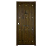 Puerta de entrada exterior V500CC Serie V (90 x 207 cm, Derecha, Nogal, Acorazada)