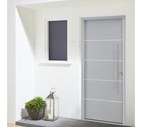 Puerta de entrada gris aluminio insert izquierda 210 x 90 cm