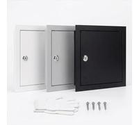 Puerta de Inspección Metálica para Paneles de Yeso, Tapa de Revisión con Cerradura, Trampilla Pladur Panel de Acceso Empotrado para Pared y Techo, Cubierta de Agujero de Pared(Black,550x550 mm)